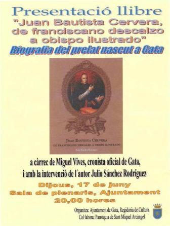 DEMÀ, PRESENTACIÓ DEL LLIBRE DEL BISBE CERVERA