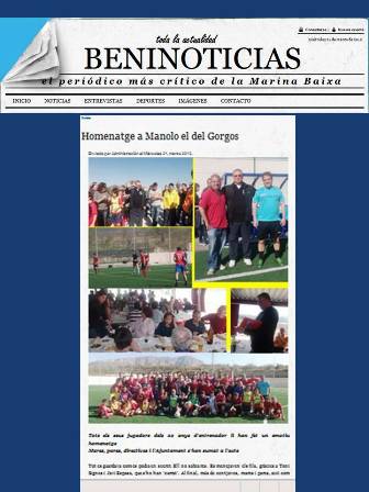 EL DIARI DIGITAL DE NOTÍCIES DE BENIDORM I LA MARINA BAIXA ES FA RESSÓ DE LHOMENATGE A -MANOLO- (MANUEL LÓPEZ)