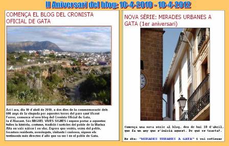 HUI, DIA 10 DABRIL: SEGON ANIVERSARI DEL BLOG