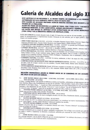 MEUS ARTICLES de festes: 1996 ( I ), alcaldes del segle XX