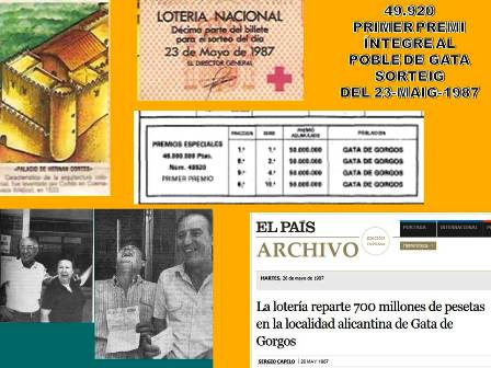 AQUELL DIA (25-5-1987) VA TOCAR LA GROSSA A GATA
I SI TORNARA A TOCAR DEMÀ?