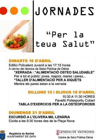 DEL 15 AL 21 DABRIL, JORNADES DE SALUT A GATA
