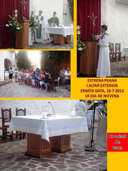 AHIR, PRIMER DIA DE NOVENA: estrena de peana i altar exterior