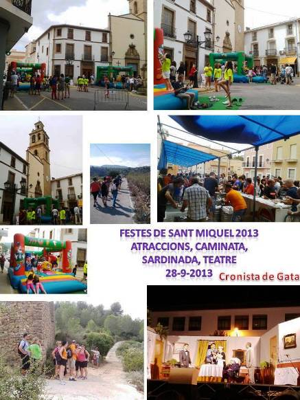 FESTES DE SANT MIQUEL A GATA: ATRACCIONS, CAMINATA, SARDINADA, TEATRE,