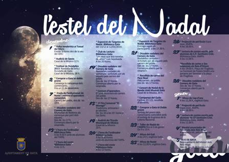 TOTS ELS DETALLS D'ACTIVITATS DE DESEMBRE A GATA, ELS TENIU AMB L'ESTEL DEL NADAL