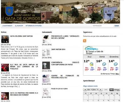 RECORDEU LA NOVA SECCIÓ: PÀGINES WEB DEL POBLE DE GATA. 2.- LA PÀGINA WEB DE LAJUNTAMENT DE GATA DE GORGOS