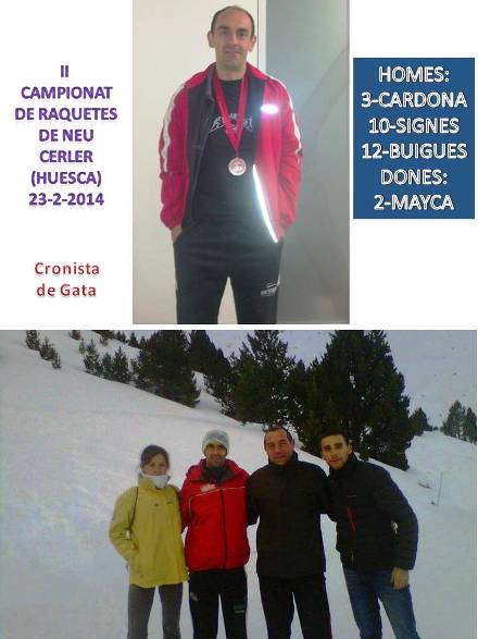 IGNACIO CARDONA (de mare gatera) I PEP SIGNES PALERES, IMPORTANTS RESULTATS AL CAMPIONAT DESPANYA DE RAQUETES DE NEU A CERLER