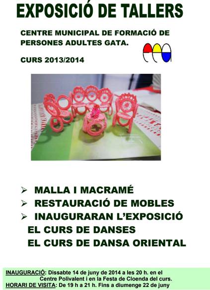 DEMÀ DISSABTE DIA 14, CLOENDA DE LESCOLA DADULTS (FPA) DE GATA