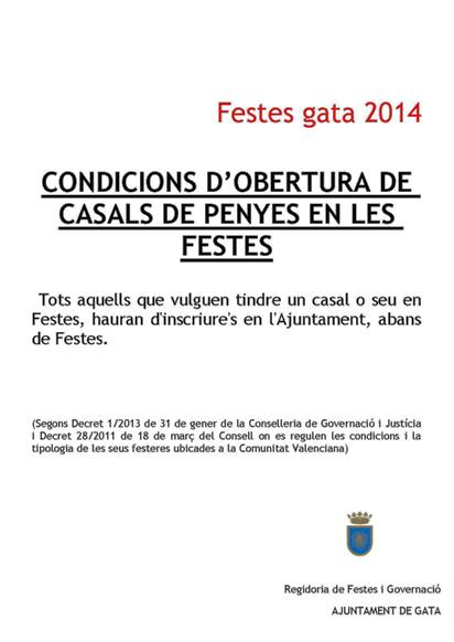 L'AJUNTAMENT VOL TINDRE REGISTRATS TOTS ELS CASALS DE FESTES