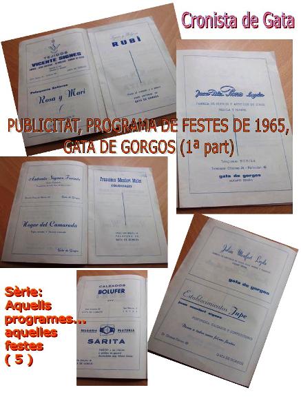 AQUELLS PROGRAMES
AQUELLES FESTES !! -5- (la publicitat de lany 1965, primera part)