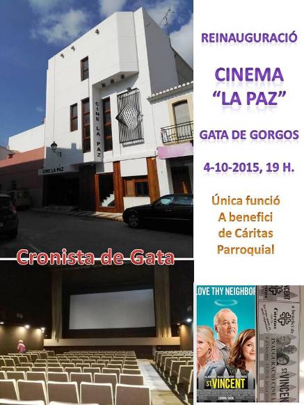 DIUMENGE 4 DOCTUBRE: REINAUGURACIÓ DEL CINEMA LA PAZ (sessió a benefici de Cáritas - I - )