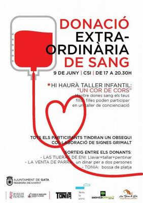 HUI DIA 9 DE JUNY, MARATÓ DE DONACIÓ DE SANG A GATA