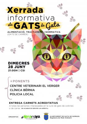 HUI DIMECRES, XERRADA INFORMATIVA SOBRE ELS GATS DE CARRER (organitza, Gatarrapa i Ajuntament)