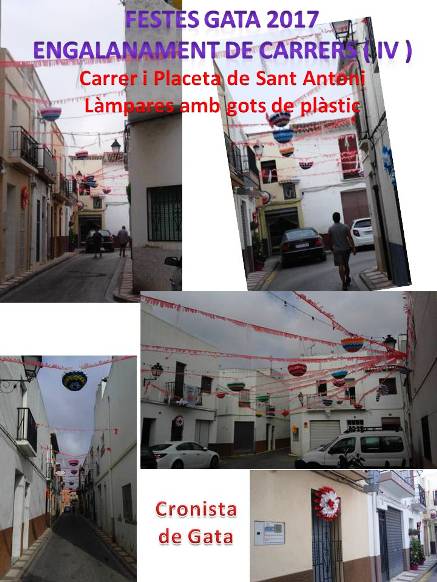 FESTES 2017 GATA: ENGALANAMENT DE CARRERS: Carrer i Placeta de Sant Antoni