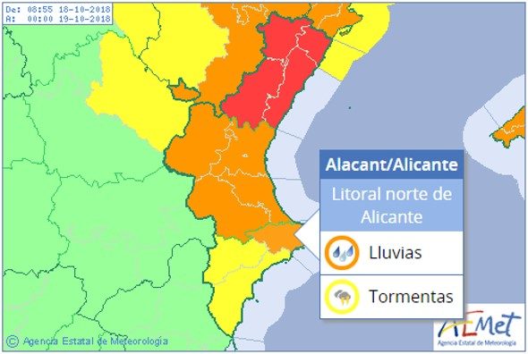PLOU AMB MODERACIÓ A GATA. LA GOTA FREDA DANA DEIXA SOLS HUI 28,6 LITRES, fins al migdia. Ara fa ullades de sol. Alerta taronja