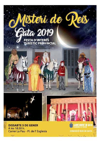 LA MÀGICA REPRESENTACIÓ A GATA DEL MISTERI DELS REIS ES POSA EN MARXA. FESTA DINTERÉS TURÍSTIC PROVINCIAL