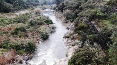 TEMPS, GATA: ¡¡S'HA PARAT A LA PRESA!!. DEL 13-3-2017 QUE NO VEIEM L'AIGUA AL RIU GORGOS. PLUGES FORTES ARA (SÓN JA 73 LITRES)