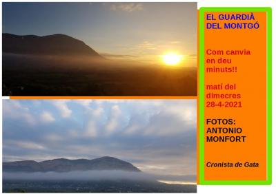 EL GUARDIÀ DEL MONTGÓ: CANVI EN DEU MINUTS. SOL I BOIRINA