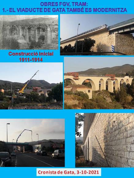 LÍNIA DEL TRAM (FGV), GATA: 1.- LES OBRES D'ACONDICIONAMENT DEL VIADUCTE SOBRE EL GORGOS ESTAN POSANT-HO BEN MUDAT