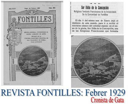 PUBLICACIÓ DE LA 4ª FULLA PARROQUIAL AMB LA BIOGRAFIA DE LA MONJA GATERA QUE VA ESTAR A FONTILLES, Sor Ilidia de la Concepción