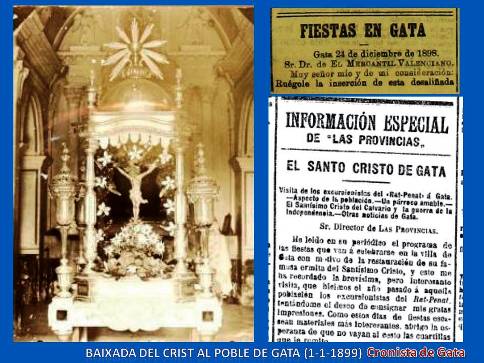 DOS EFEMÈRIDES DEL DIA DE CAP D'ANY A GATA: 1899, EXCEPCIONAL BAIXADA DEL CRIST AL POBLE (fa 125 any); 1977, GRAN RIUADA (fa 47 anys)