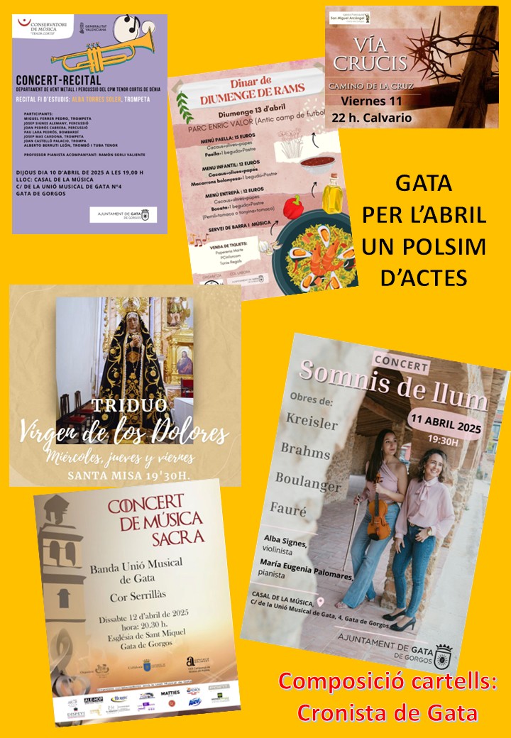 GATA, UN POLSIM D'ACTES PER L'ABRIL (I) : Música, tradicions, costums...