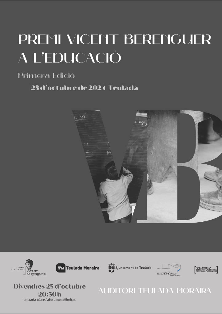 EL DIA 25, A L'AUDITORI TEULADÍ, LLIURAMENT DEL I PREMI VICENT BERENGUER A L'EDUCACIÓ. Actuarà el Cor Gospel CODA