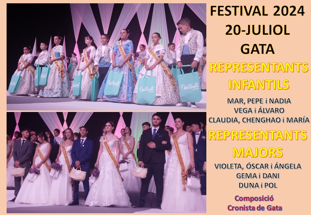 AHIR, FESTIVAL A GATA: ELECCIÓ REPRESENTANTS. PRIMERS MAJORS: VIOLETA, ÓSCAR I ÁNGELA. PRIMERS INFANTILS: MAR, PEPE I NADIA