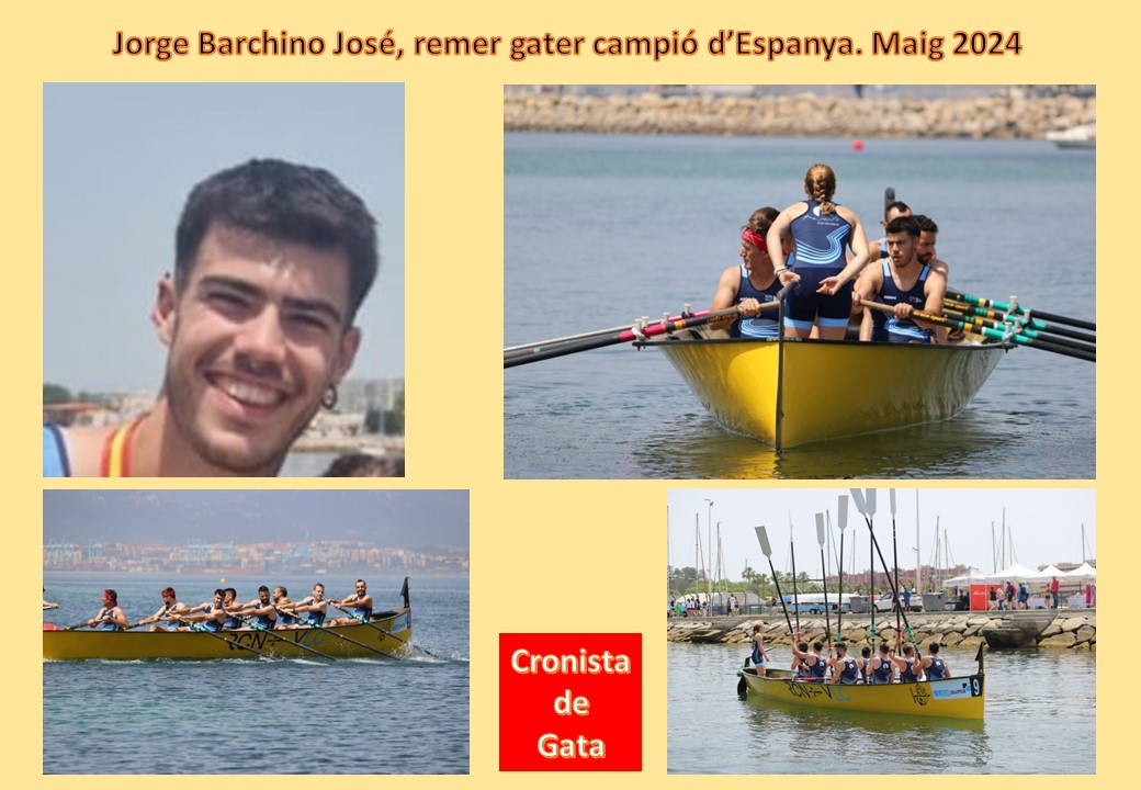 EL REMER GATER JORGE BARCHINO JOSÉ GUANYA AMB EL SEU EQUIP (REAL CLUB NÀUTIC DE VALÈNCIA) EL CAMPIONAT D'ESPANYA, EN REM BAN FIXE MEDITERRANI LLAÜT