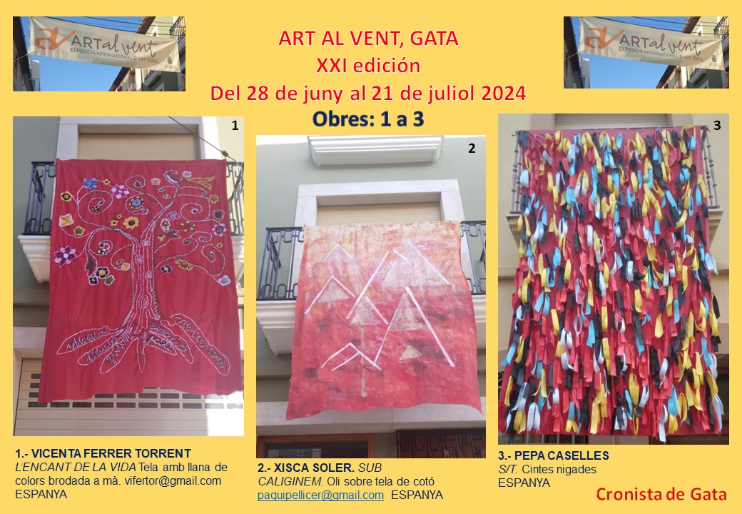 ART AL VENT 21, GATA. ARRELS CULTURALS TRANSFORMADES EN MOSTRA INTERNACIONAL. Del 28-6 al 21-7. Fem la nostra Mirada Urbana. Ara, les teles 1-2-3