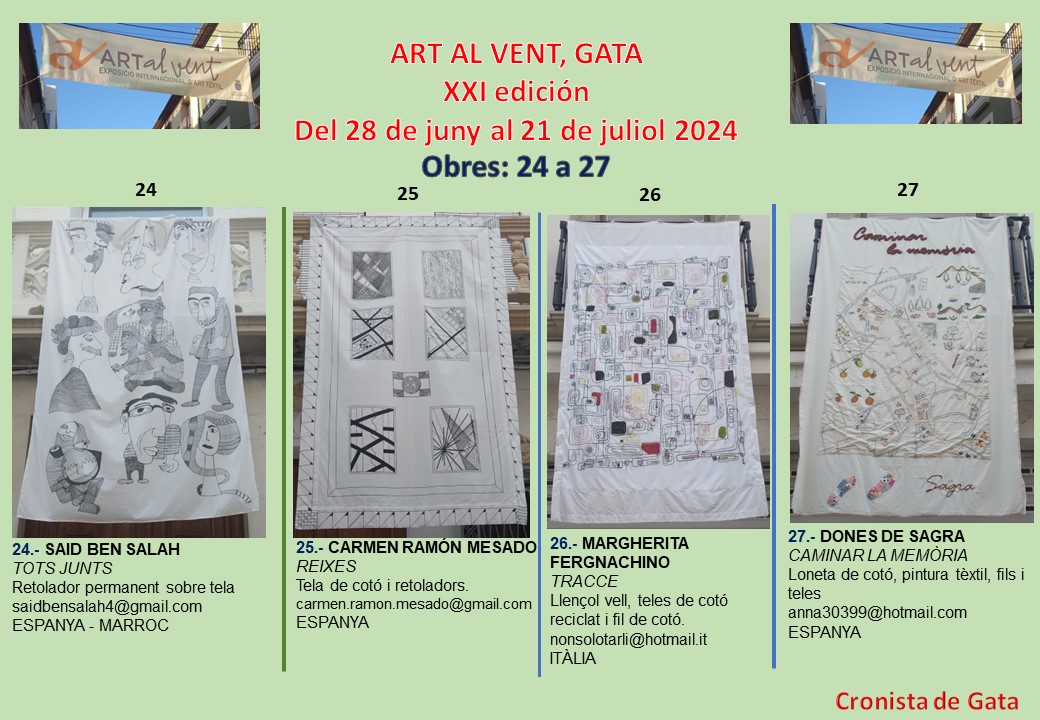 PASSEIG PER ART AL VENT, GATA. Hui al primer recorregut, teles 24 a 27