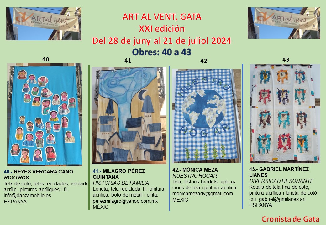 HUI DIJOUS MIREM LES TELES DE LA PLAÇA NOVA. ART AL VENT. Obres 40 a 43