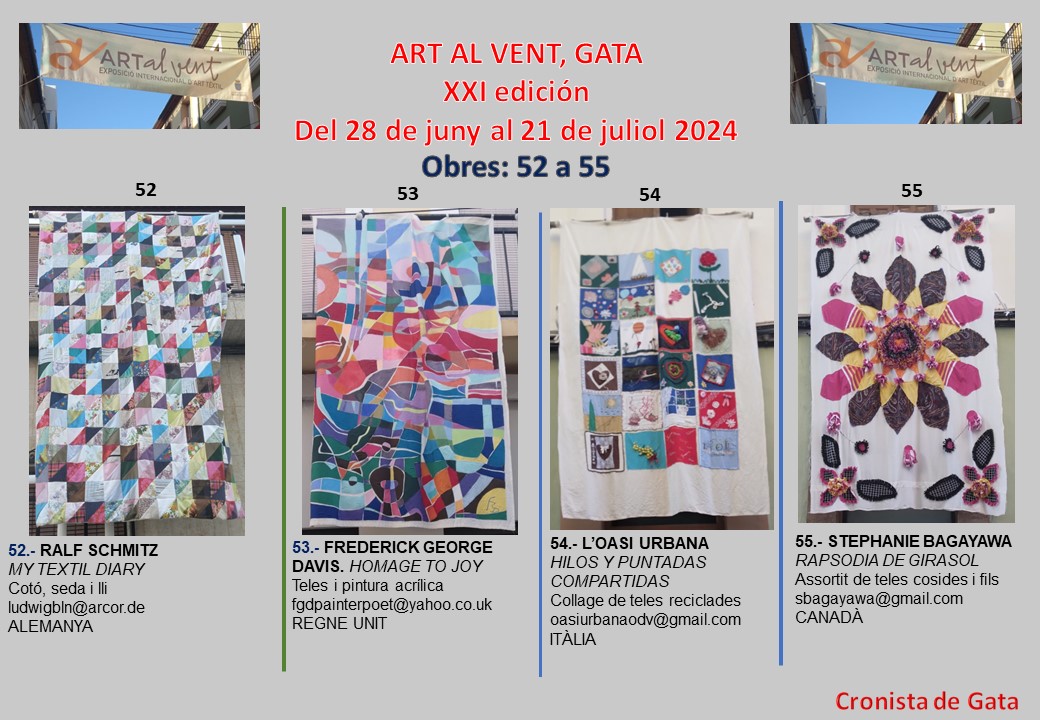 CAP DE SETMANA. A GATA MOSTRA D'ART AL VENT 2024: Hui visitem les teles 52 a 55