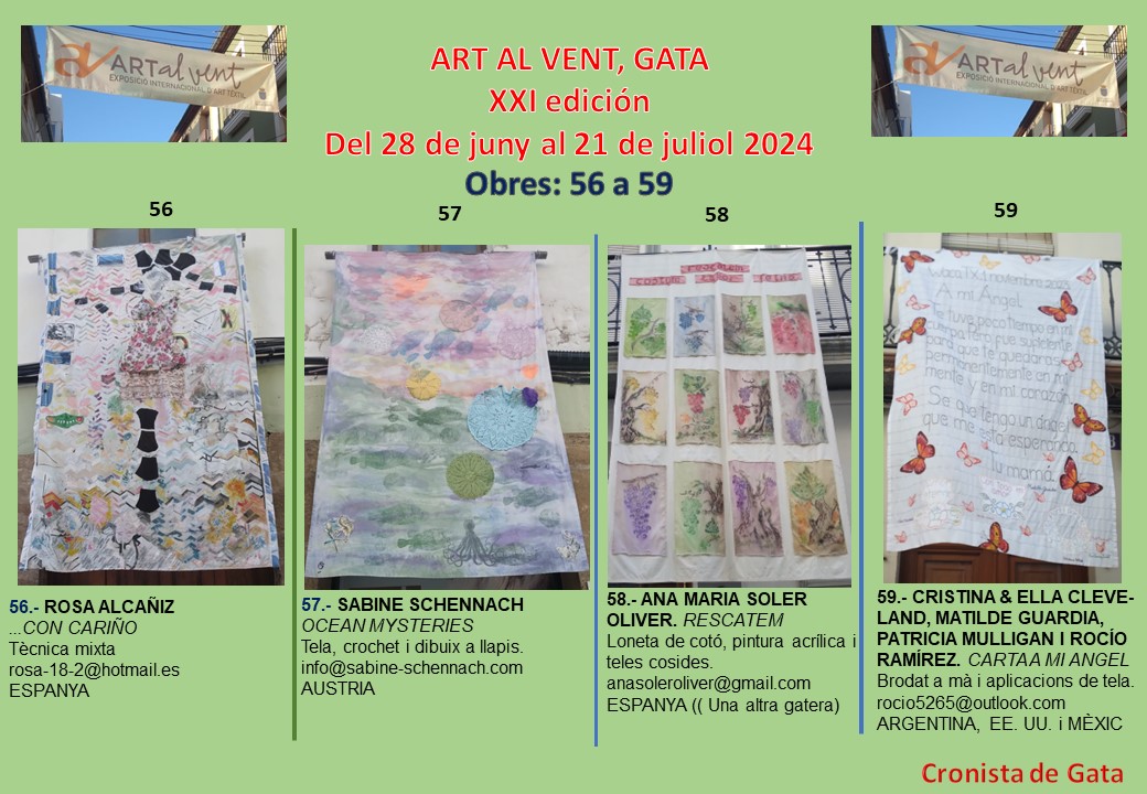 PASSEIG DEL DIUMENGE PER ART AL VENT.Hui mirant les teles 56 a 59