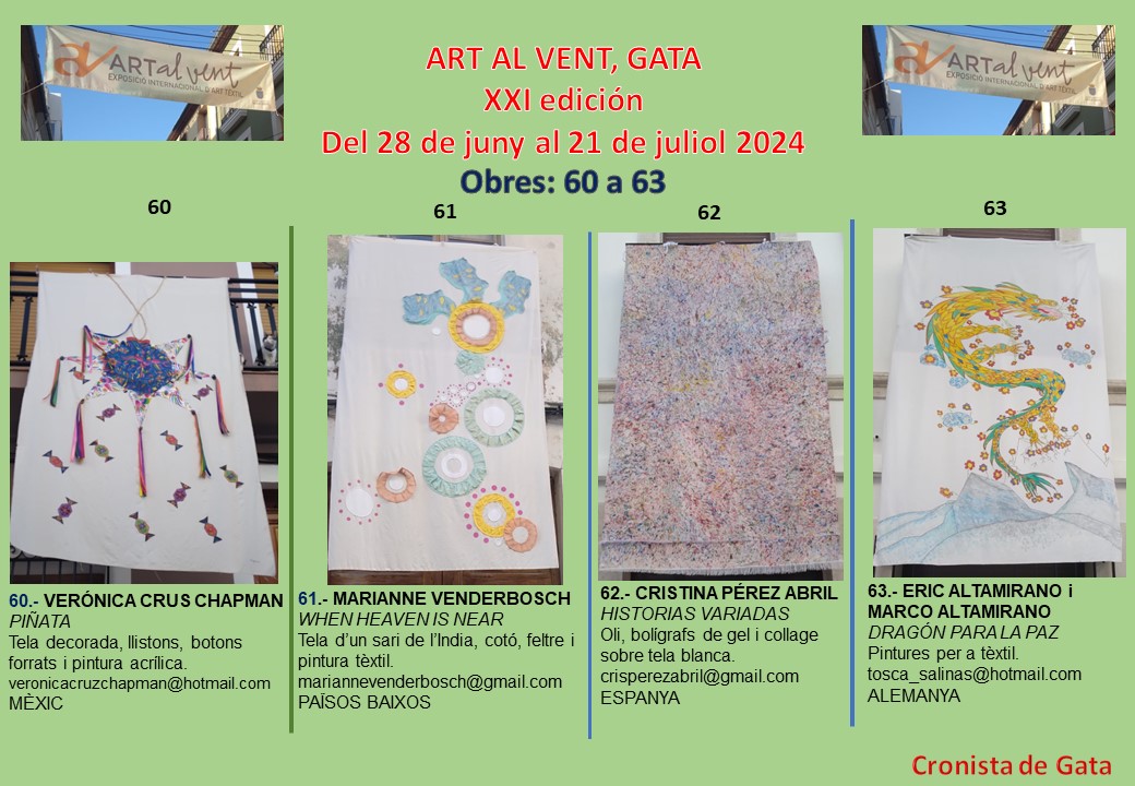 MÉS OBRES DE ART AL VENT GATA 2024. HUI VISITEM LES TELES 60 a 63