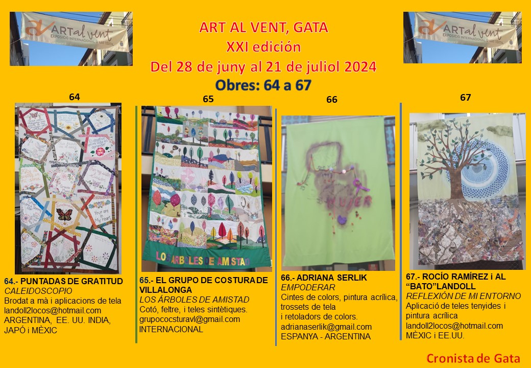 LES TELES D'ART AL VENT. ÚLTIMA SETMANA. Hui visitem les obres 64 a 67