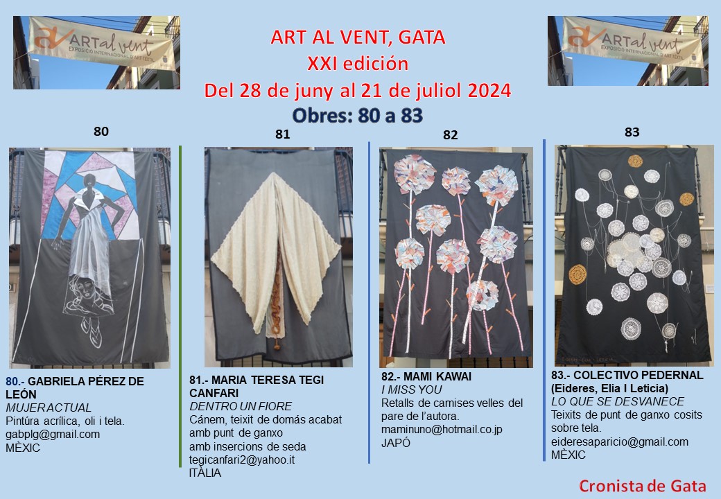 LES ÚLTIMES TELES, DEMÀ ACABA LA MOSTRA DE ART AL VENT 2024. Hui, teles 80 a 83