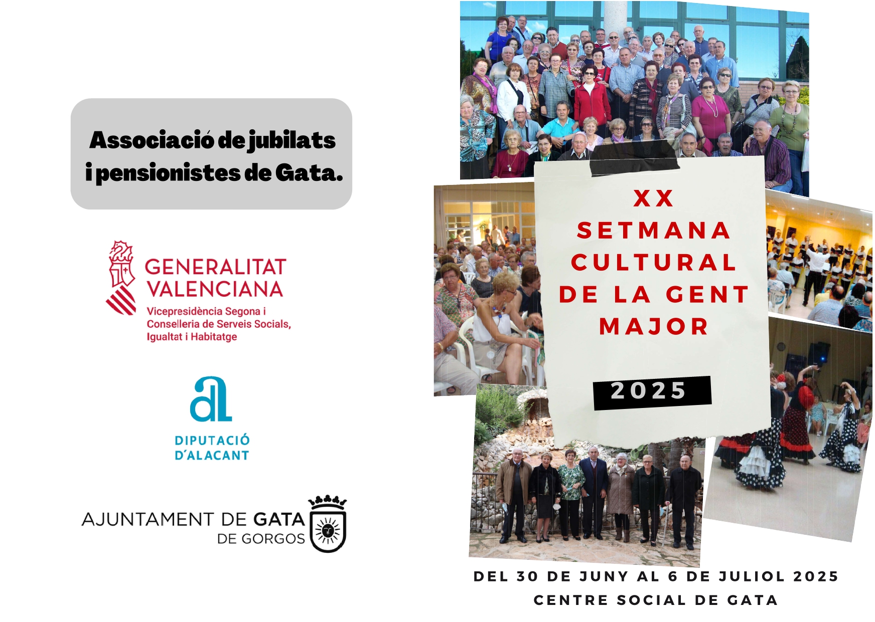HUI COMENÇA LA XX SETMANA CULTURAL DE LA GENT GRAN DE GATA. Del 30 de juny al 6 de juliol. Dimecres faré una xerrada sobre els cobertors, origen de Art al Vent