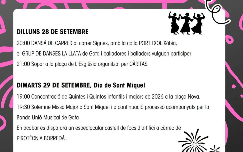 HUI ÉS SANT MIQUEL, CAP D'ALTAR DE L'ESGLÉSIA DE GATA I FESTA LOCAL. Més de quatre segles (453 anys) protegint al poble