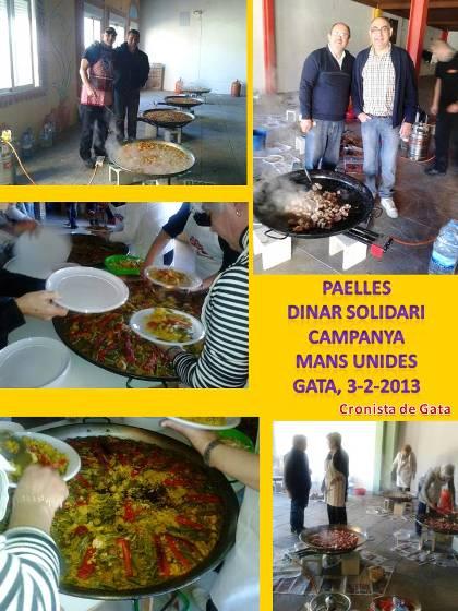ÈXIT AL DINAR SOLIDARI PRO-MANS UNIDES DE GATA: 250 persones a la paella