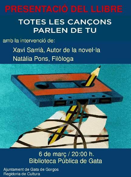 DIVENDRES 6, PRESENTACIÓ DEL LLIBRE DE XAVI SARRIÀ A LA BIBLIOTECA DE GATA