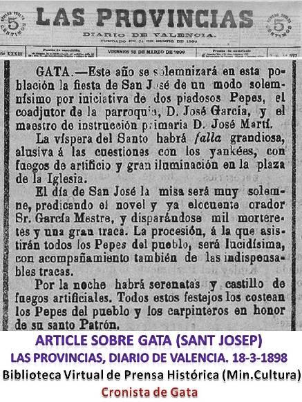 SABIEU? que fa 117 anys feien un festot per Sant Josep i inclús processó al sant (LP1)