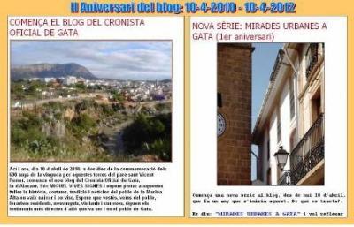 HUI DIA 10 D'ABRIL: 5 ANYS DE BLOG (Cronista de Gata)