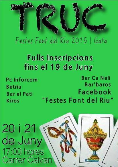 JA ES POT APUNTAR-SE AL CAMPIONAT DE TRUC DE LES FESTES DE LA FONT DEL RIU