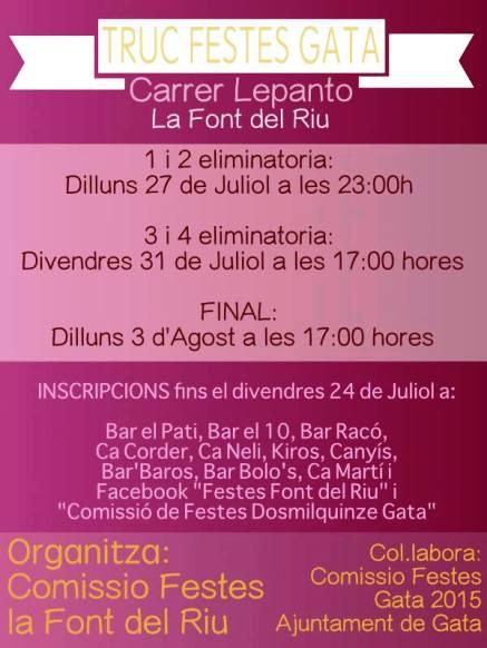 GATA: COMPTE ENRERE, a deu dies de les festes patronals. EL TRUC SERÀ ORGANITZAT PER LA COMISSIÓ DE LA FONT DEL RIU