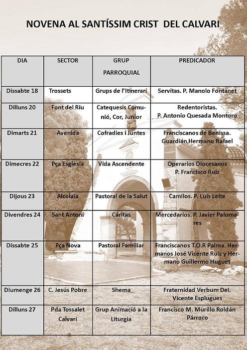 GATA, PRÈVIA A FESTES: HUI DIMARTS, TERCER DIA DE NOVENA AL PATRÓ