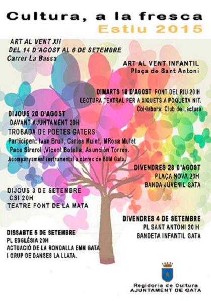 CULTURA A LA FRESCA, PROPOSTES AL VOLTANT D'ART AL VENT XII DE GATA