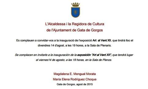 GATA: DEMÀ DIVENDRES 14, A LES 19 HORES, INAUGURACIÓ DE ART AL VENT XII