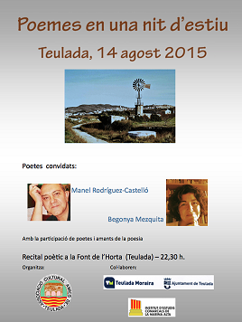 PARTICIPACIÓ EN POEMES EN UNA NIT D'ESTIU A LA FONT DE L'HORTA (Teulada)