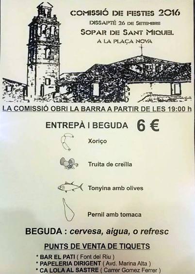 FESTES SANT MIQUEL 2015 GATA: Hui teatre, sopar i ball; demà jocs i danses